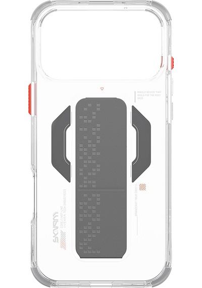 Apple Uyumlu iPhone 17 Pro Max Kılıf Skinarma M-safe Şarjlı Airbag Tasarımlı Standlı Haxa Kapak Şeffaf Şeffaf