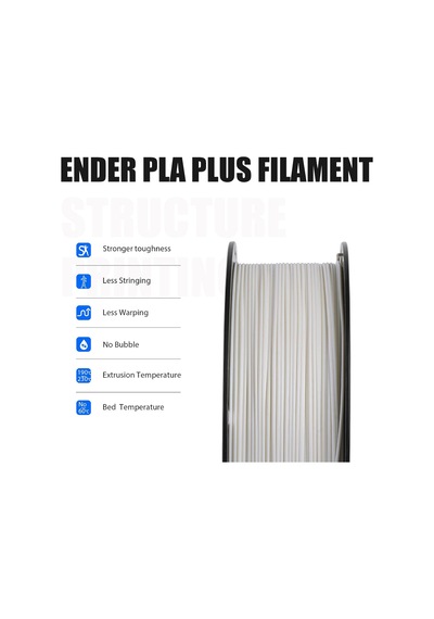 Ender Pla Plus 1.75 Mm 1 Kg Beyaz Filament Çok Renkli