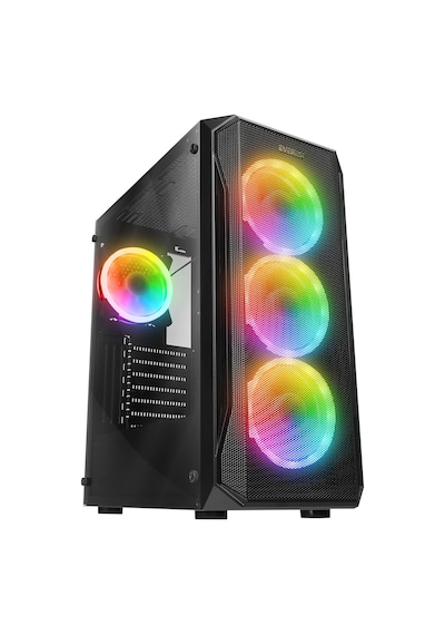 Everest X-Racer Peak 600W Temperli Camlı 4x12 CM Rgb Fan Mid-Tower Gaming Oyuncu Kasası