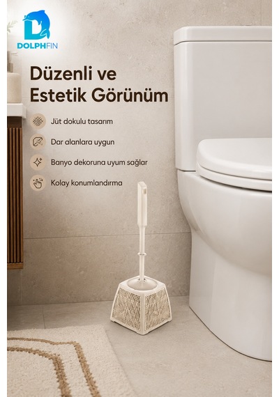 Jute Klozet Fırçası Wc Tuvalet Banyo Temizlik Fırçası Hazneli Dekoratif Çok renkli