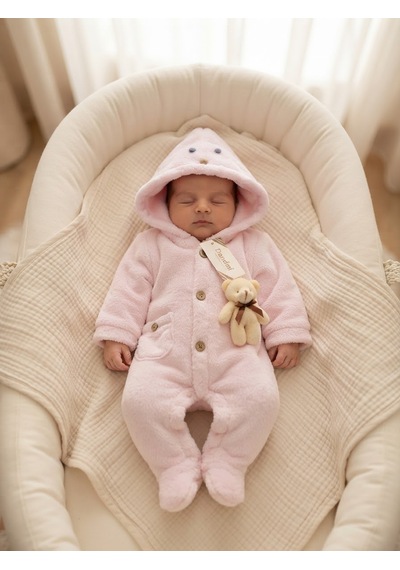 Gunes7 Peluş Bebek Uyku Tulumu Pembe