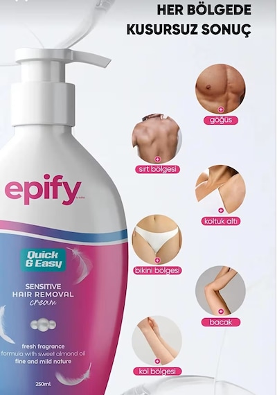 Epify Hassas Bölgeler İçin Doğal Bakım Tüy Dökücü Krem 250 ML