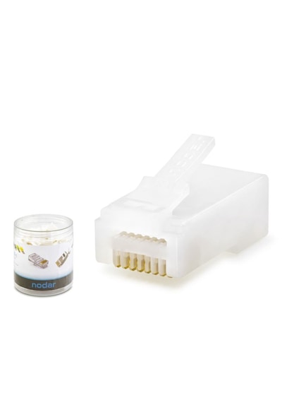 Nodar Nd2406 Cat6 Konnektör Ezrj45 100lü Plastik Kutu Beyaz