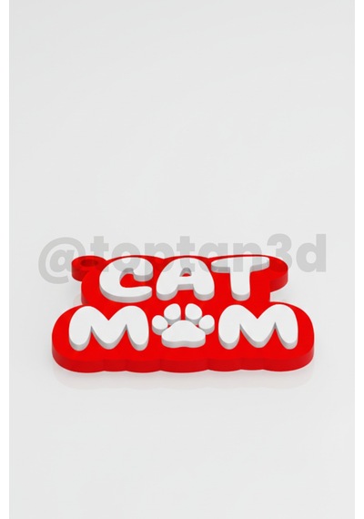 10 Adet Cat Mom Anahtarlık Hediyelik, 3d Kedi Sahiplerine Özel Anahtarlık