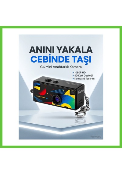 Bezos G6 Thumb Camera Mini Anahtarlık Kamera 1080p Hd Video Kayıtlı Retro Tasarım Taşınabilir Mini Dijital Kamera Dmc