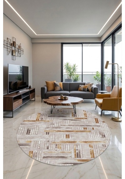 Kaymaz Tabanlı Halı Kesme Yolluk Salon Koridor Mutfak Yatak Odası Halısı Daire 3012 Bej Gri
