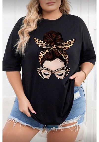 Ceny Kadın Büyük Beden Battal Baskılı Bisiklet Yaka Pamuklu T-shirt Rahat Kesim Unisex Sevgili Kombini SIYAH Ceny Kadın Büyük Beden Battal Baskılı Bisiklet Yaka Pamuklu T-shirt Rahat Kesim Unisex Sevgili Kombini SIYAH