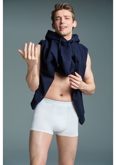 Penti Erkek Modal Karışımlı Siyah-Beyaz 2li Boxer