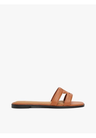 Tommy Hilfiger Th Logo Strap Mule Kadın Kahverengi Sandalet - Fw0fw08671