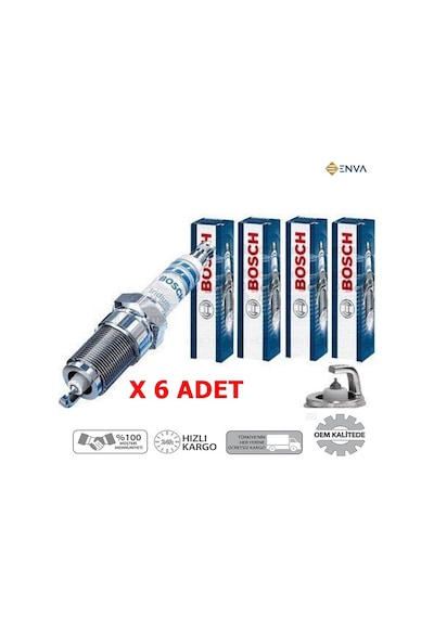 Bmw E36 Kasa 3.20i Benzin Bosch  İridyum Buji Seti 1995-1999 6 Ad