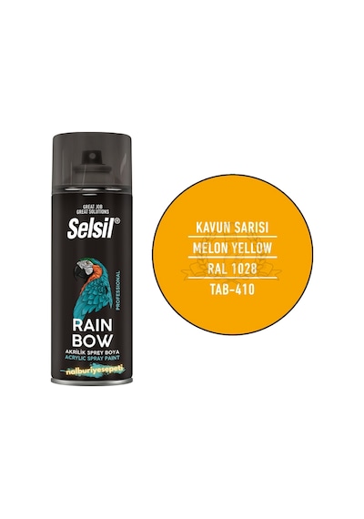 Selsil Rainbow Akrilik Sprey Boya Kavun Sarı 400 Ml - Ral1028