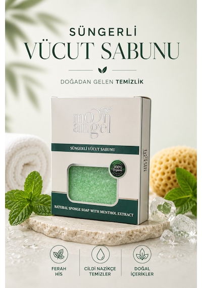 Süngerli Sabun Doğal Güzellik Menthol Extract Vücut Sabunu Mentol