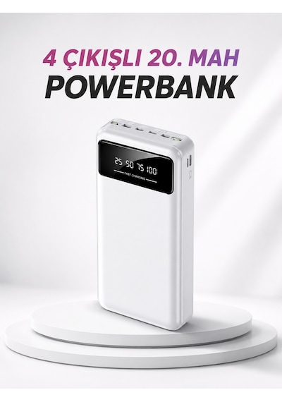 4 Çıkışlı 20.000 Mah Powerbank Taşınabilir Çoklu Giriş 3855796