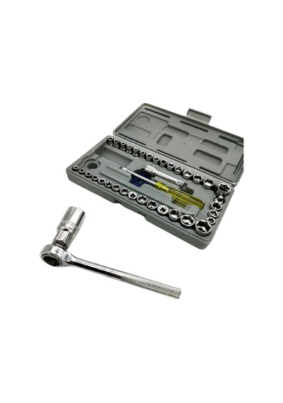 Sıkma Veya Gevşeme İçin Kullanılan Dayanıklı Karbon Çelik Malzemesi İle 40pcs Araba Onarım Araç Kutusu Seti