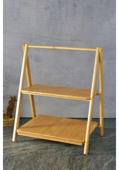 Digithome Bambu 2 Katlı Çok Amaçlı Standlı Organizer Servis Ve Sunumluk Kahverengi Thn76065 C1-1-18