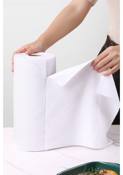 Çok Amaçlı Rulo Mikrofiber Temizlik Bezi 30x30 60 Yapraklı Beyaz - Mavi 2x30 Lu Paket Beyaz - Mavi