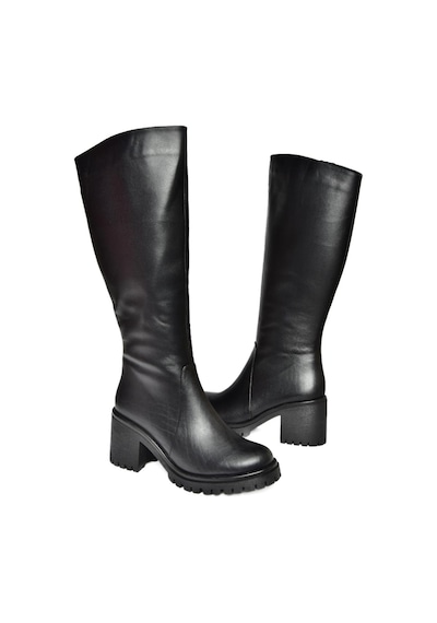 Fox Shoes R654047703 Siyah Hakiki Deri Kalın Topuklu Kadın Çizme Siyah Fox Shoes R654047703 Siyah Hakiki Deri Kalın Topuklu Kadın Çizme Siyah