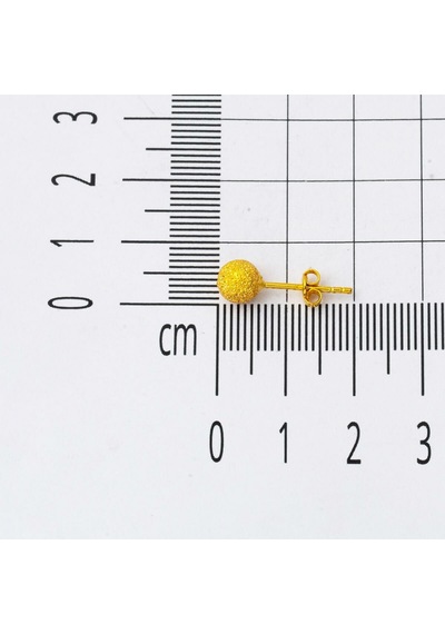 Bilezikci Kumlu 22 Ayar Altın Top Küpe 6 Mm. Yksms22k30009