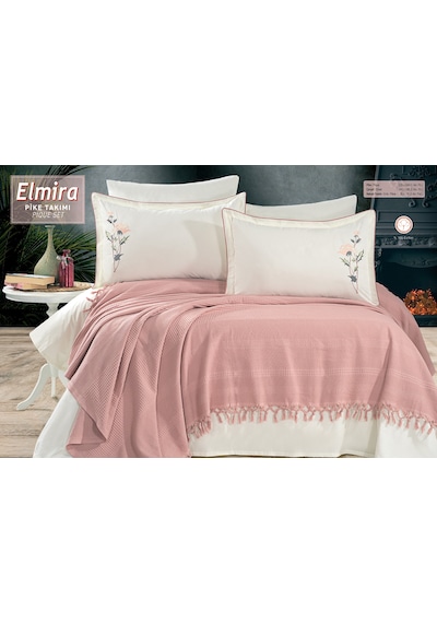 Capital Home Çift Kişilik Pike Takımı Pudra