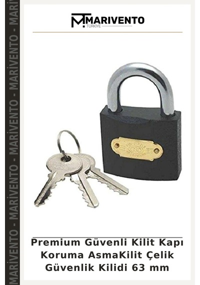 Premium Güvenli Kilit Kapı Koruma Asmakilit Çelik Güvenlik Kilidi 63 Mm