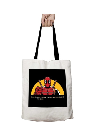 Art Hediye Siyah Kulplu Deadpool Zero Wing Yıkanabilir Okul Omuz Çanta Çok Renkli