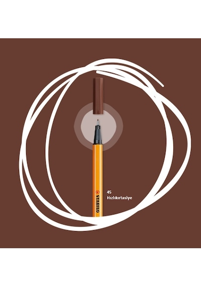 Stabilo Point 88 Ince Uçlu Keçeli Kalem 0.4 Mm Turuncu 54