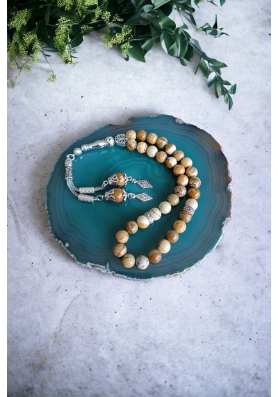 Odun Jasper 33'lük 8 Mm Doğal Taş Tesbih Odun Jasper Odun Jasper