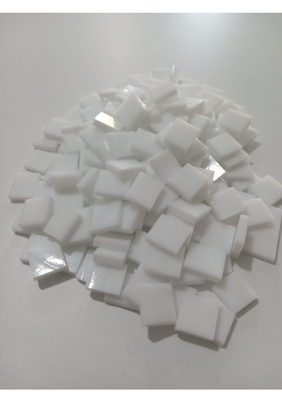 Beyaz Kare Vitray Cam Mozaik Taşı - Sanatsal Mozaik İçin Yaklaşık 10x10 Mm