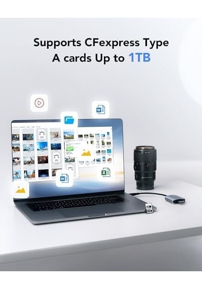 Rw515 Cfexpress Tip A Kart Okuyucu, 900 Mb/s&apos Ye Kadar, Cfe Tip A Kart İçin Usb 3.2 Gen 2 Bellek Kartı Okuyucu, Usb-c Kablosu/usb-c - Usb-a Adaptörü Dahil Cf Kart Okuyucu Lrw515u-rnhng