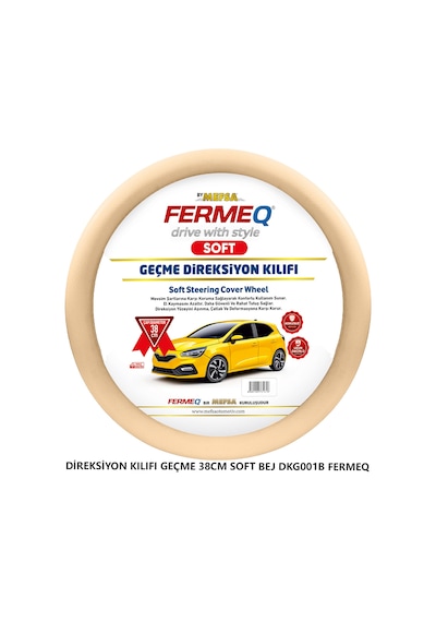Direksiyon Kılıfı Geçme 38cm Soft Bej Dkg001b Fermeq