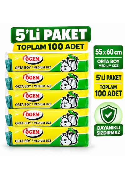 Büyük Boy Çöp Poşeti 50 Adet