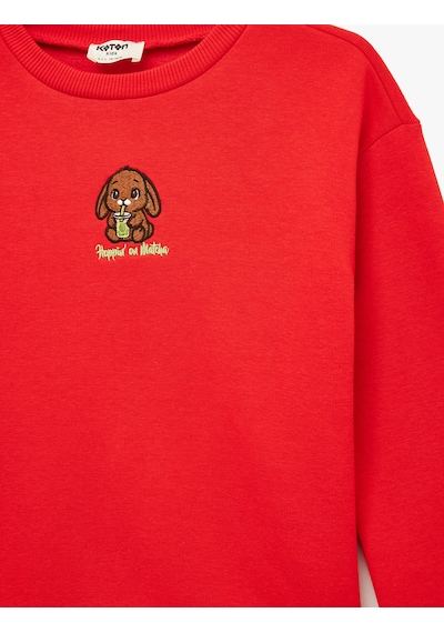 Koton Uzun Kollu Bisiklet Yaka Nakış Detaylı Şardonlu Sweatshirt Kırmızı 6wkg10618ak Kırmızı Koton Uzun Kollu Bisiklet Yaka Nakış Detaylı Şardonlu Sweatshirt Kırmızı 6wkg10618ak Kırmızı