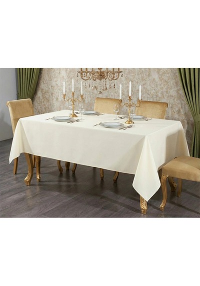 Kristal Monoray Kumaş Krem Masa Örtüsü Dikdörtgen 140x200 Cm - 803 Çok Renkli