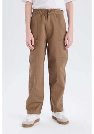 DeFacto Erkek Çocuk Loose Fit Beli Lastikli Twill Pantolon D9850A825SPBG80 DeFacto Erkek Çocuk Loose Fit Beli Lastikli Twill Pantolon D9850A825SPBG80
