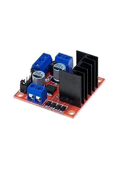 L298n Voltaj Regulatörlü Çift Motor Sürücü Kartı Kırmızı Pcb Çok Renkli
