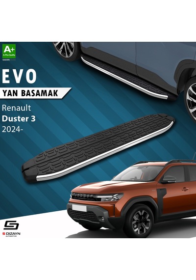 S-dizayn Renault Duster 3 Evo Krom Yan Basamak 183 Cm 2024 Üzeri A+ Kalite