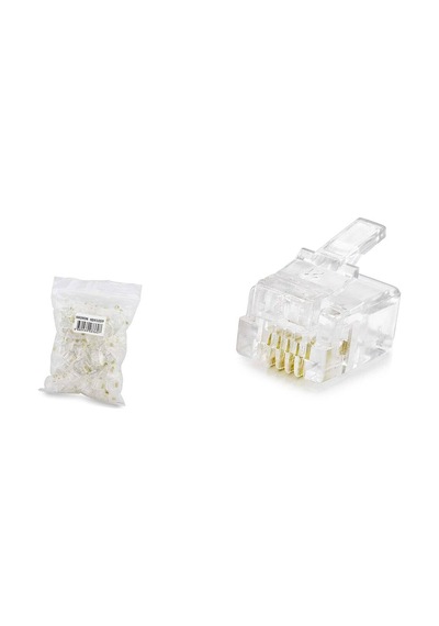 Rj11 Konnektör 4pın Telefon 100lü Paket Şeffaf Hdx5059 Evimdeyokyok