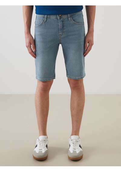 Lcw Jeans Yeşil Süper Skinny Fit Erkek Jean Şort