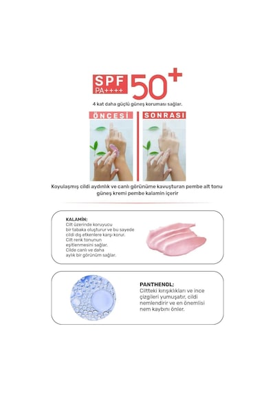 Pink Touch Spf 50 Ton Eşitleyici, Aydınlatıcı Pembe Yüz Güneş Kremi Pa Spf 50