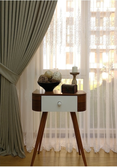 Evdepo Home Taş Rengi Fon Perde Tek Kanat (540345168) Taş