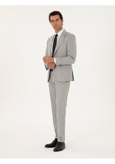Cacharel Açık Gri Slim Fit Takım Elbise