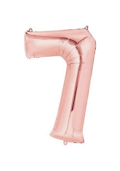 100 Cm Folyo Rose Gold Rakam 7 Folyo Balon Pembe