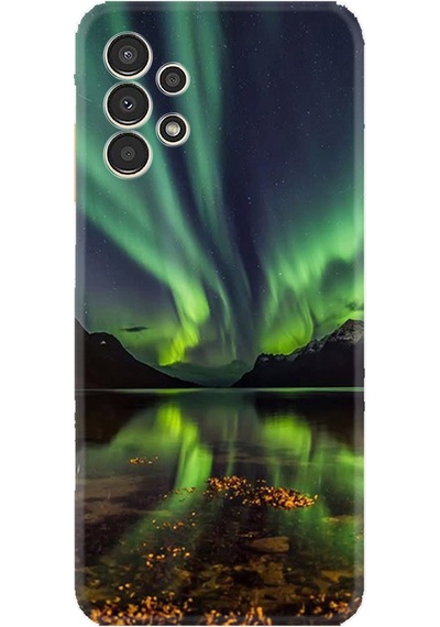 Samsung Uyumlu Galaxy A14 Kılıf Resimli Desenli Baskılı Silikon Kuzey Işıkları 1327