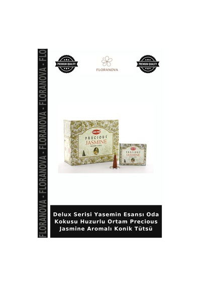 Delux Serisi Yasemin Esansı Oda Kokusu Huzurlu Ortam Precious Jasmine Aromalı Konik Tütsü