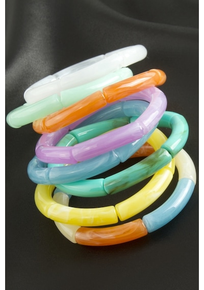Zr Model Silindir Plastik Bileklik Çok Renkli 12785855