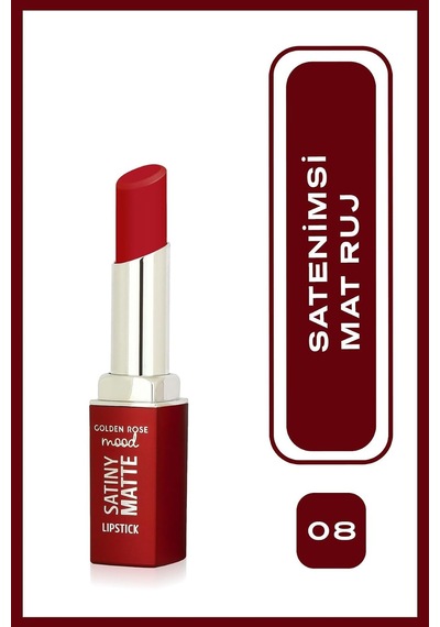 Mood Satiny Matte Lipstick No:08 Candy Red - Mat Ruj Çok Renkli