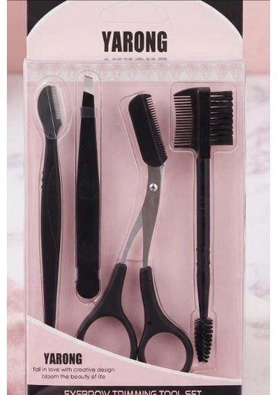 4 Parcali Hassas Kas Bakim Seti Cimbiz Makas Sekillendirme Bicagi Ve Tarak Fircasi Bx-313495