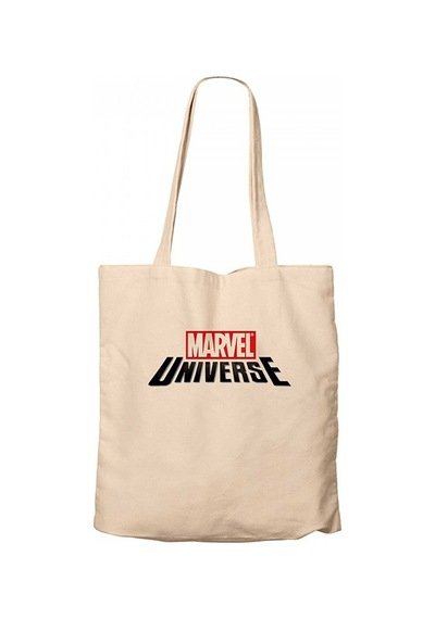 Marvel Universe Logo Krem Kanvas Bez Çanta Krem