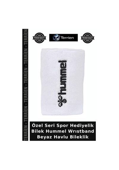 Özel Seri Spor Hediyelik Bilek Hummel Wrıstband Beyaz Havlu Bileklik