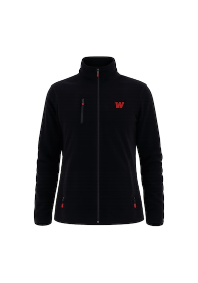 Walke Premium Kadın Tam Cepli Fermuarlı Outdoor Spor Polar Ceket Siyah